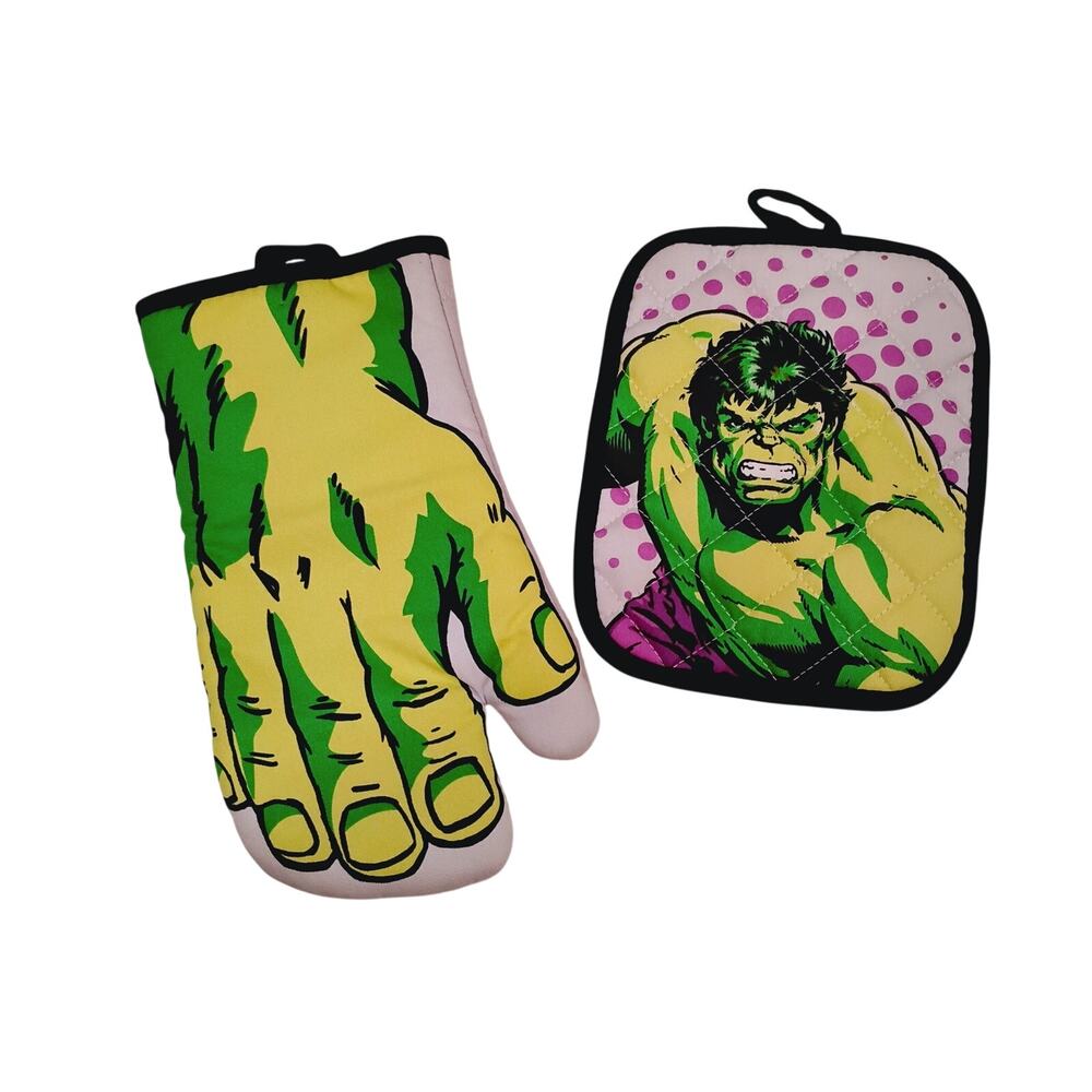 Marvel Eats Universe Incredible Hulk Potholder Oven Mitts Comic Superhero NWT